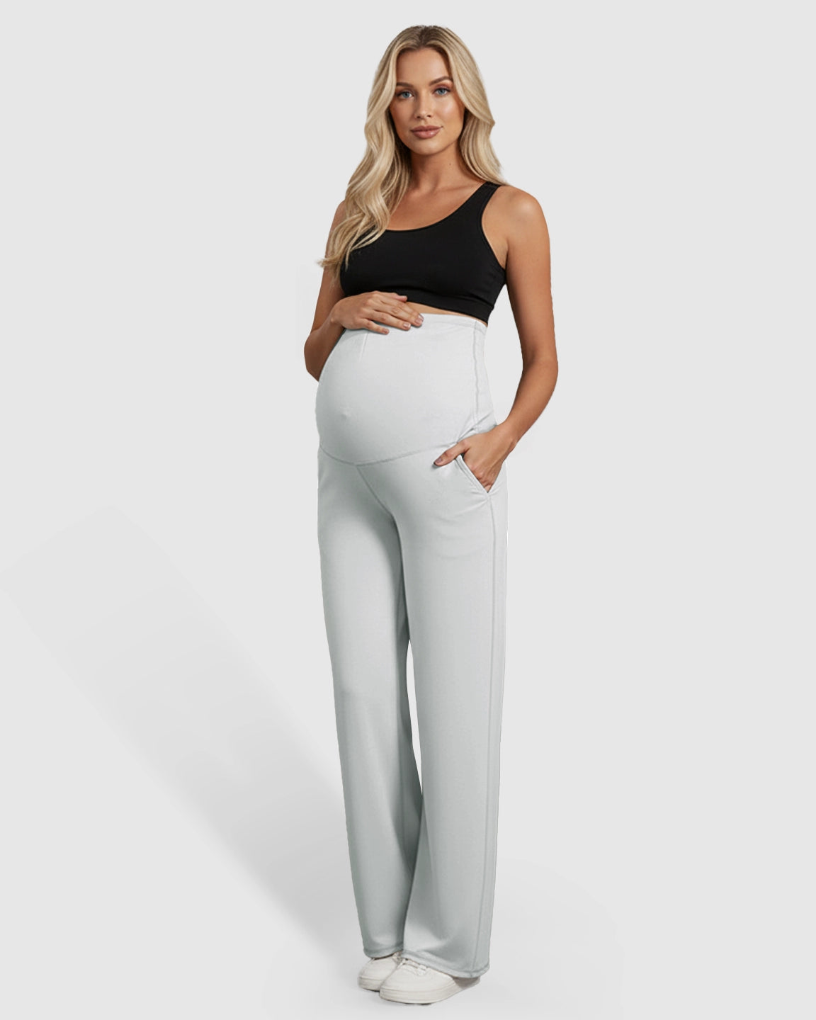 High-Waist Straight-Leg Maternity Pants