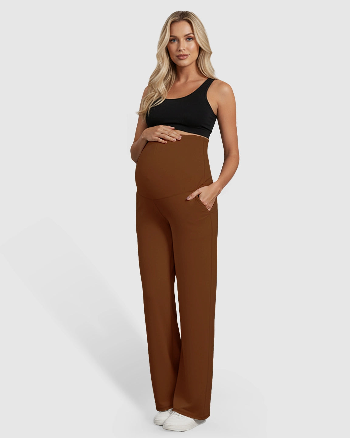 High-Waist Straight-Leg Maternity Pants