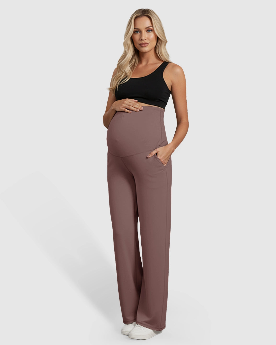 High-Waist Straight-Leg Maternity Pants