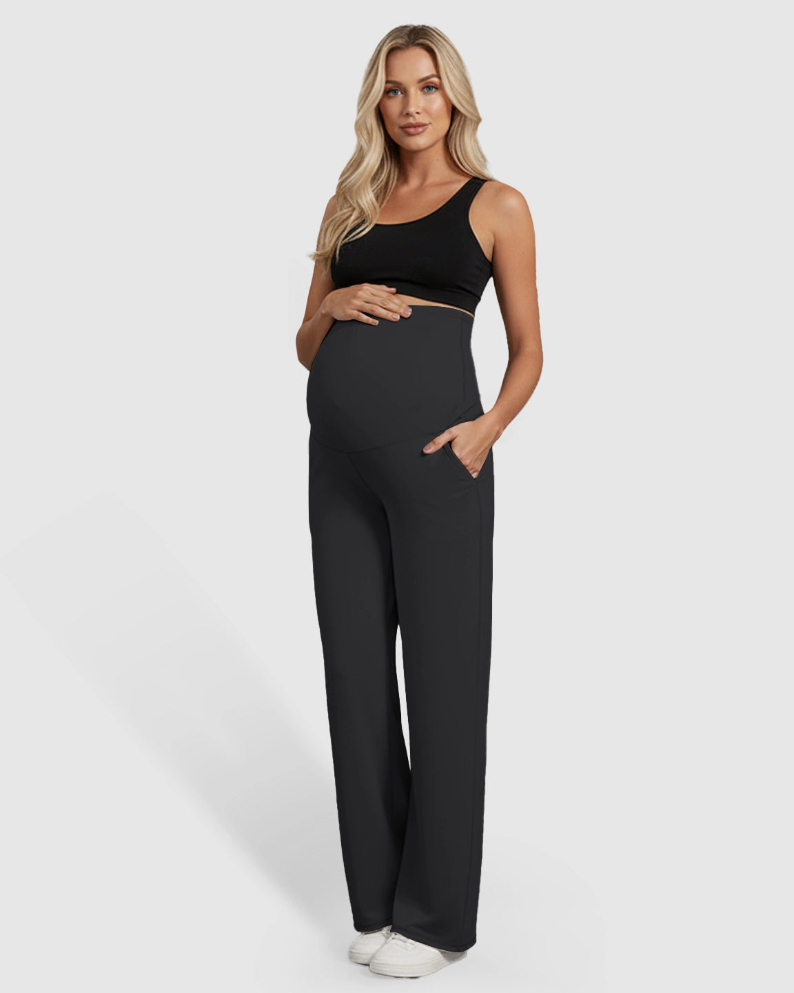 High-Waist Straight-Leg Maternity Pants