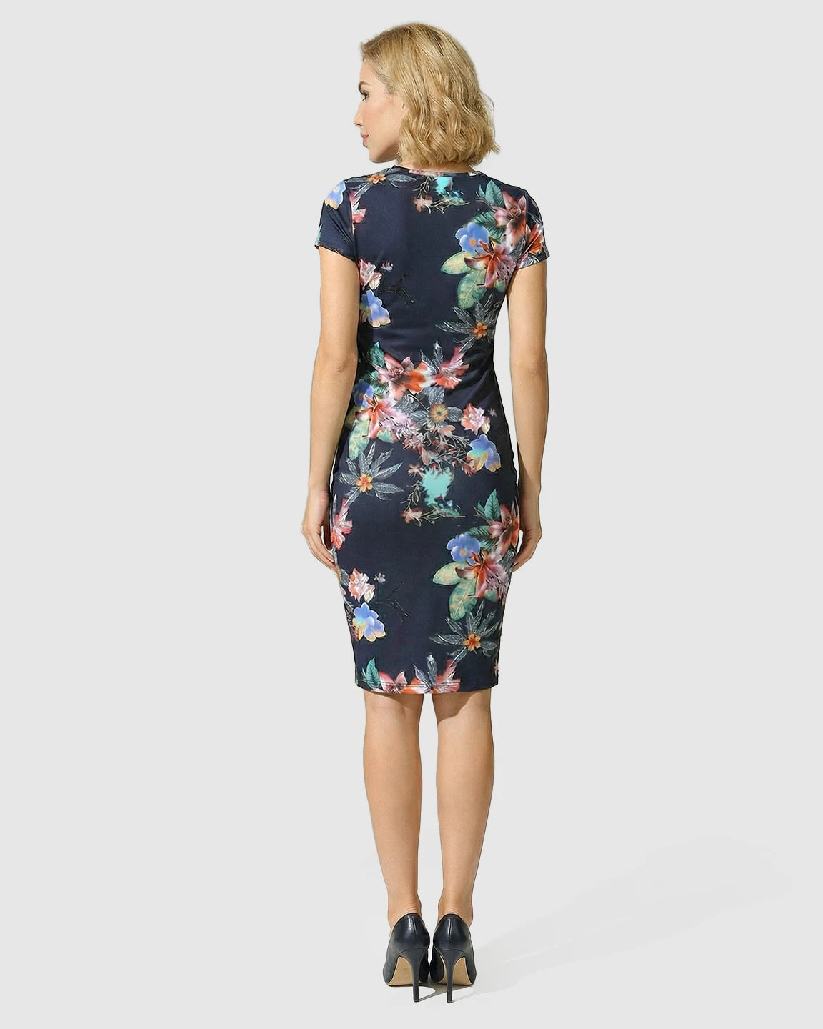 Side Ruched Bodycon Maternity Short Dress