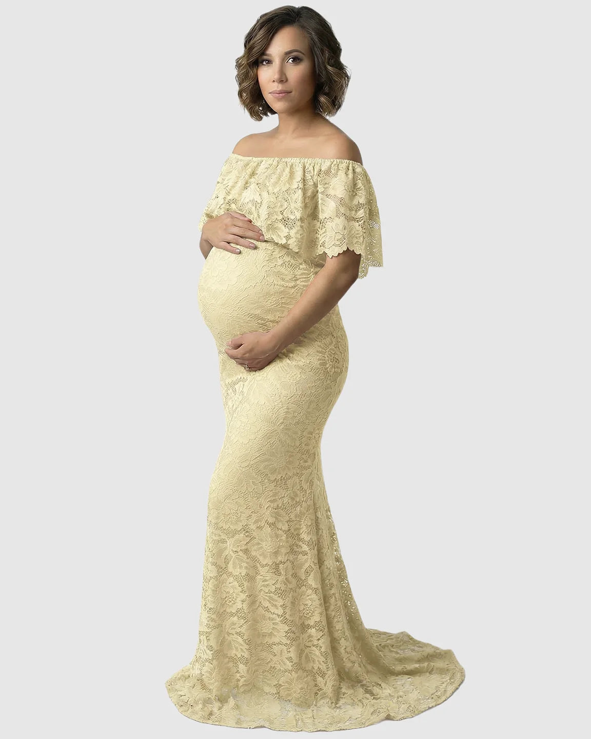 Lace Fitted Mermaid Maternity Gown
