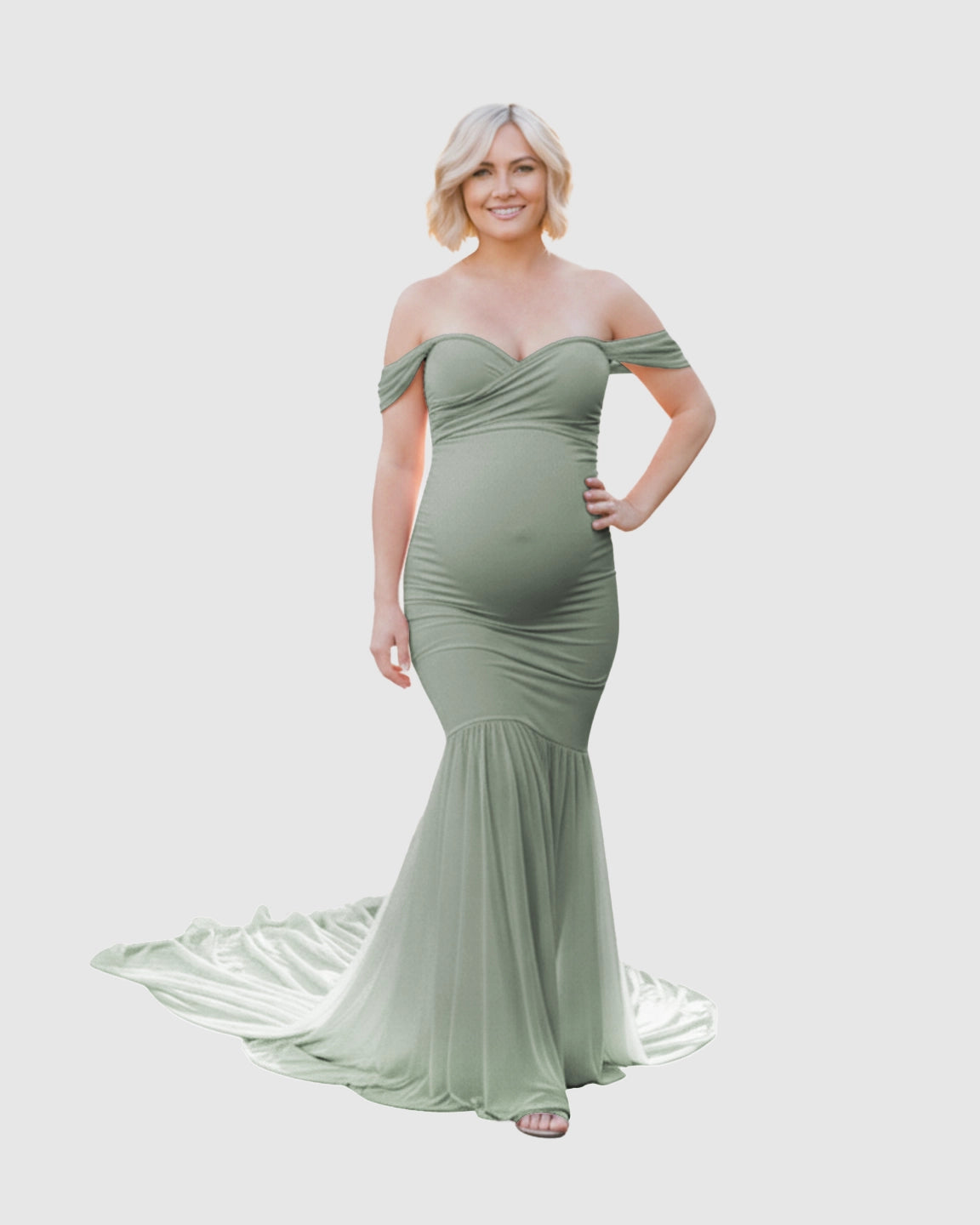 Off-Shoulder Mermaid Maternity Photoshoot Gown