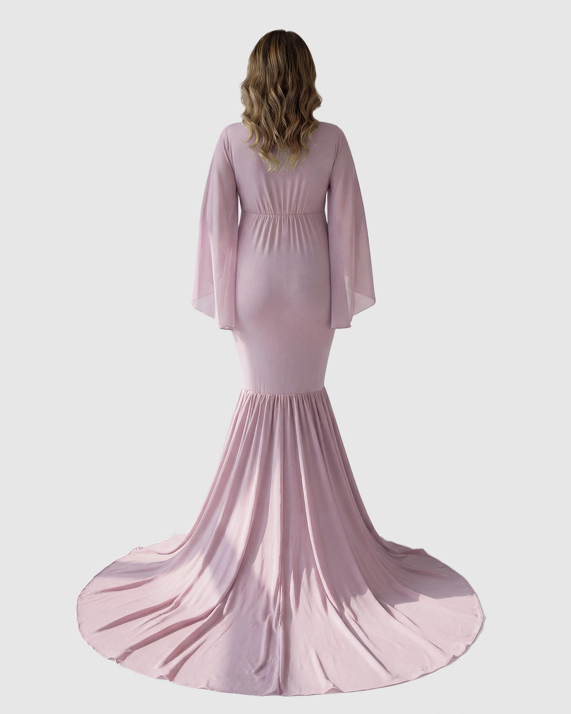 Trailing Hem Elegant Maternity Photoshoot Gown