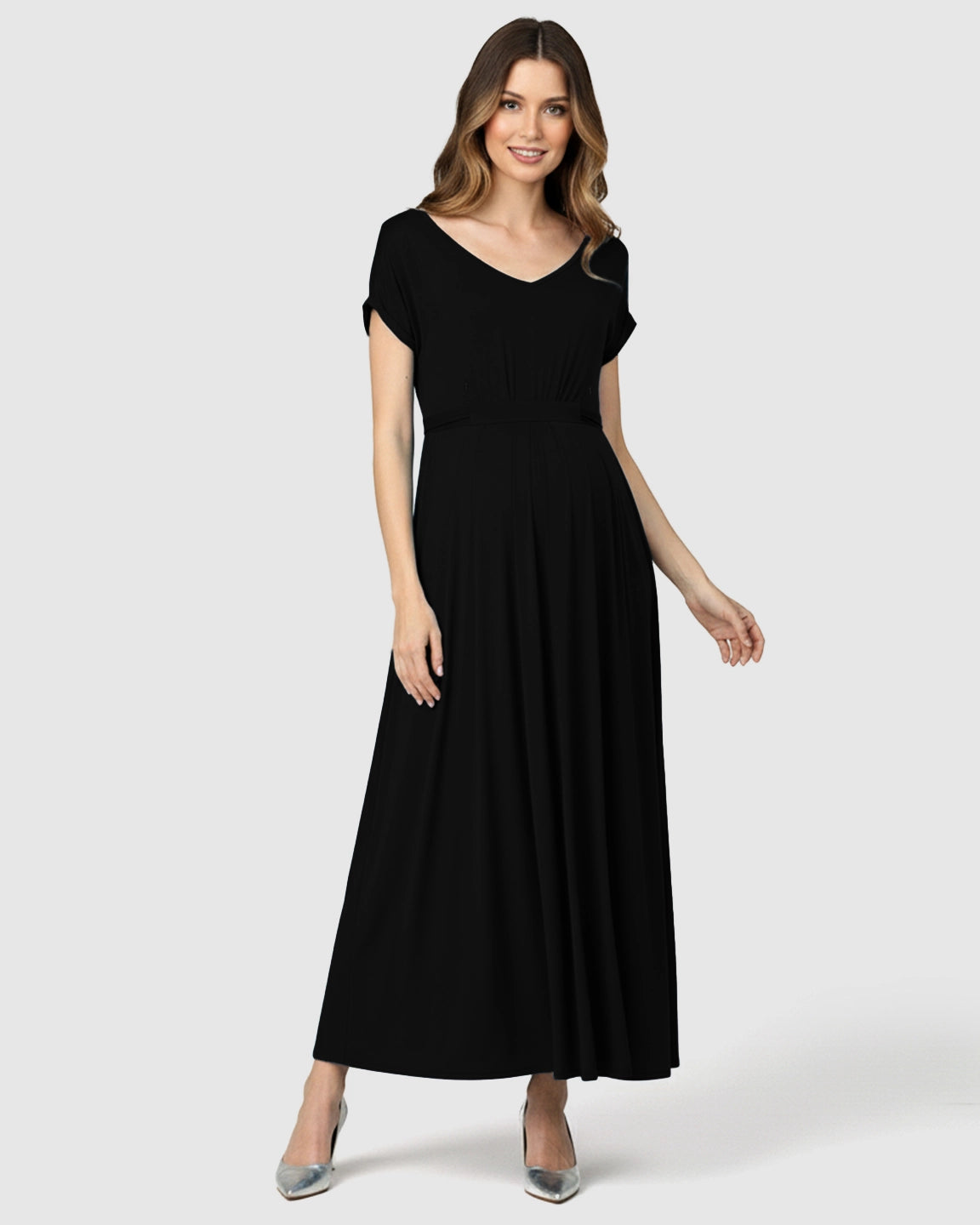 Empire Waist Flowy Maternity Maxi Dress