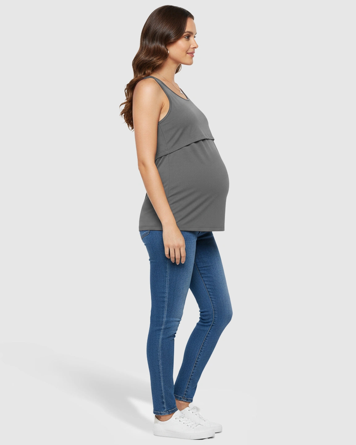 Pull-Up Nursing Access Loose Fit Tank Top