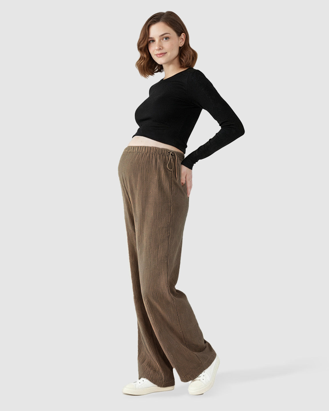High-Waist Flowy Support Maternity Pants