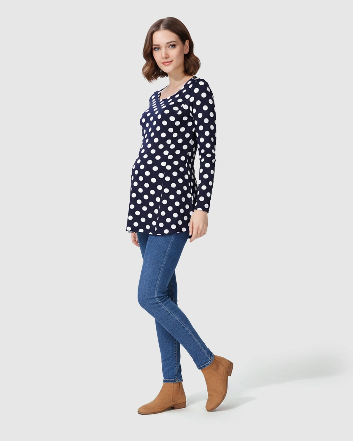 Polka Dot Print Retro Chic Maternity Nursing Top