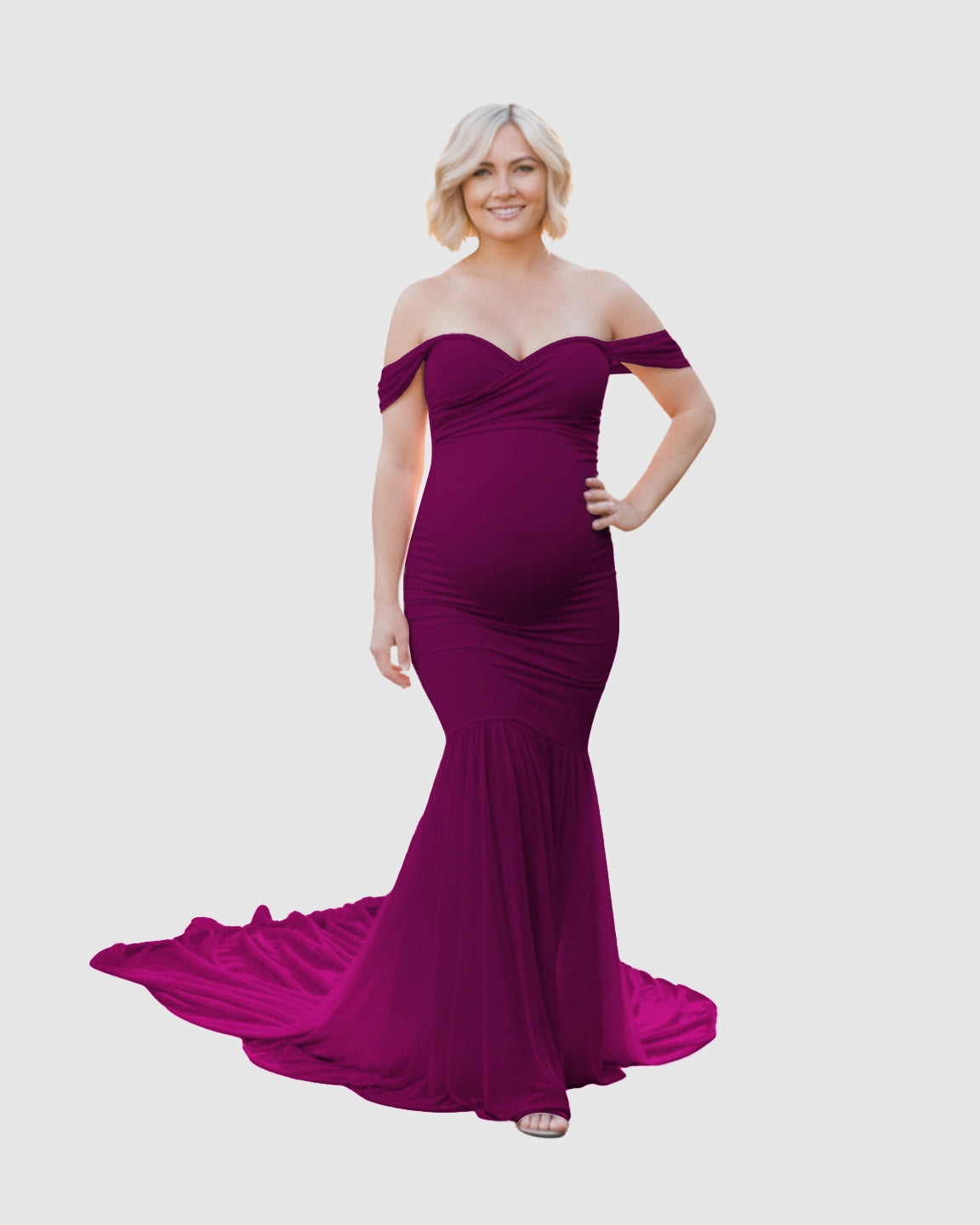 Off-Shoulder Mermaid Maternity Photoshoot Gown