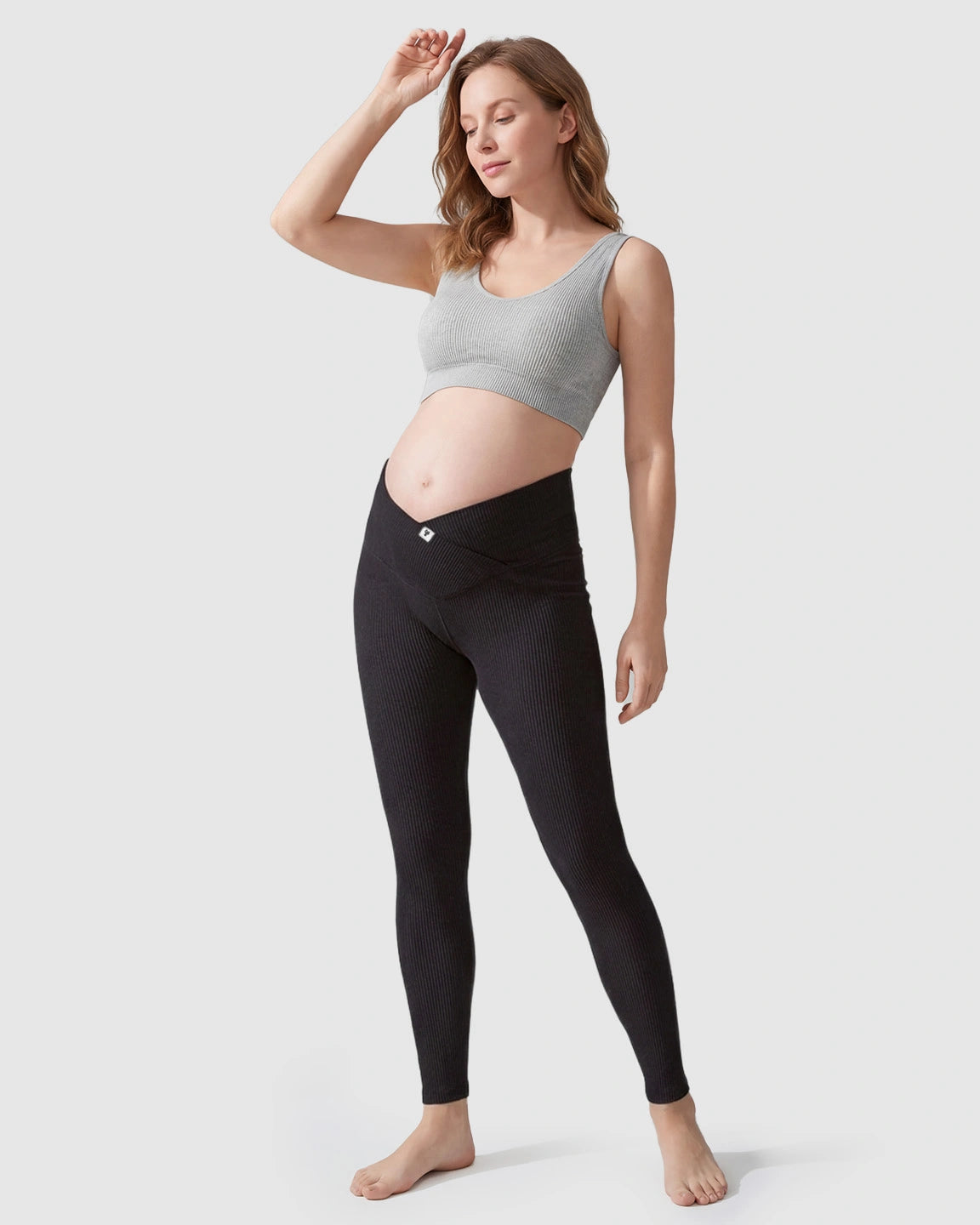 Crossover Waist Slim Fit Maternity Leggings