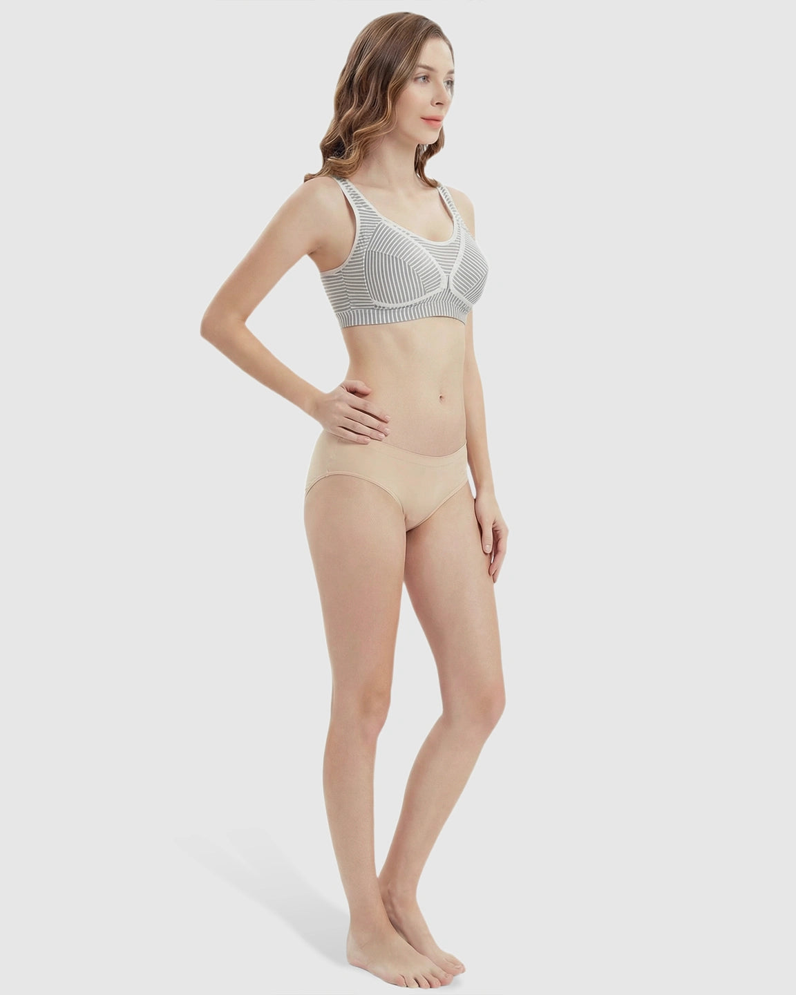 Striped Button Front Maternity Nursing Bra