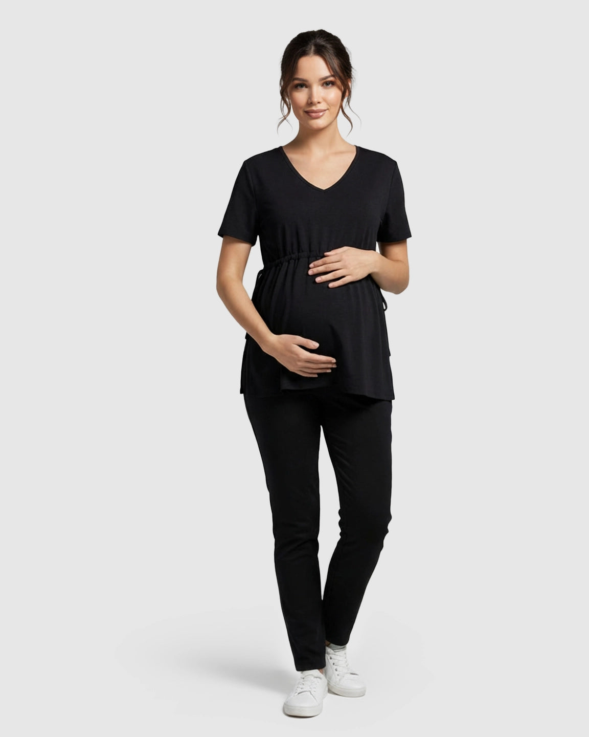 Elastic-Waist Babydoll Maternity Top
