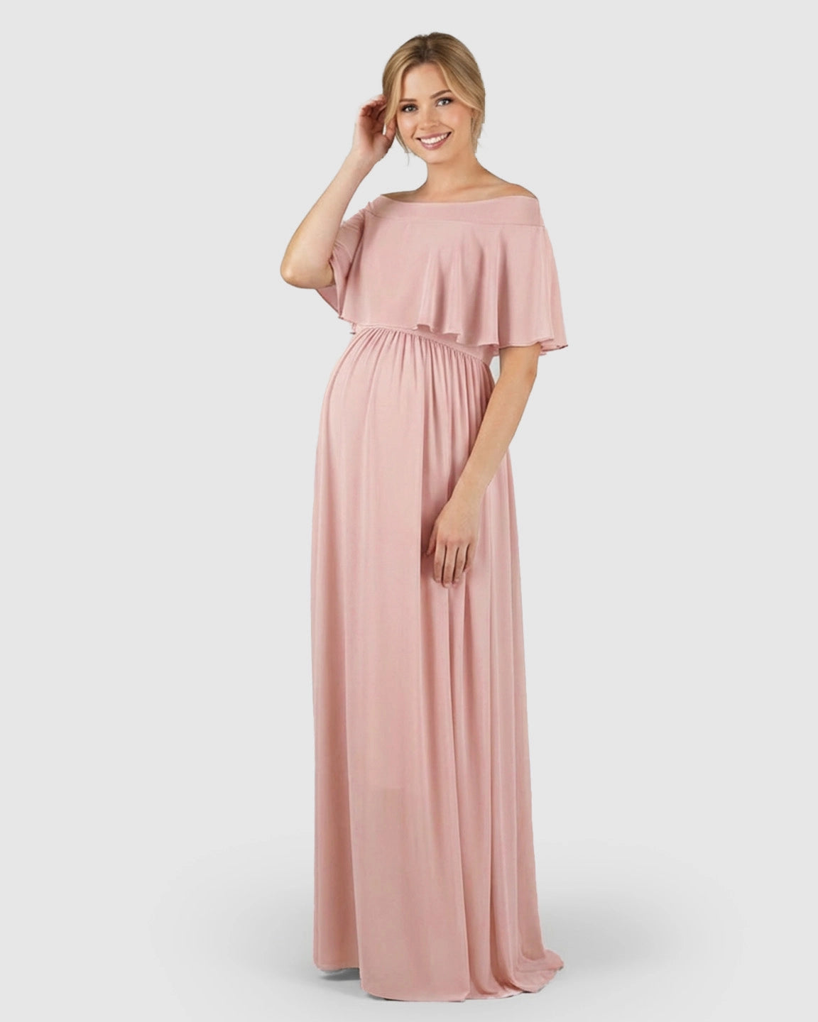 Off Shoulder Bohemian Maternity Photoshoot Dress