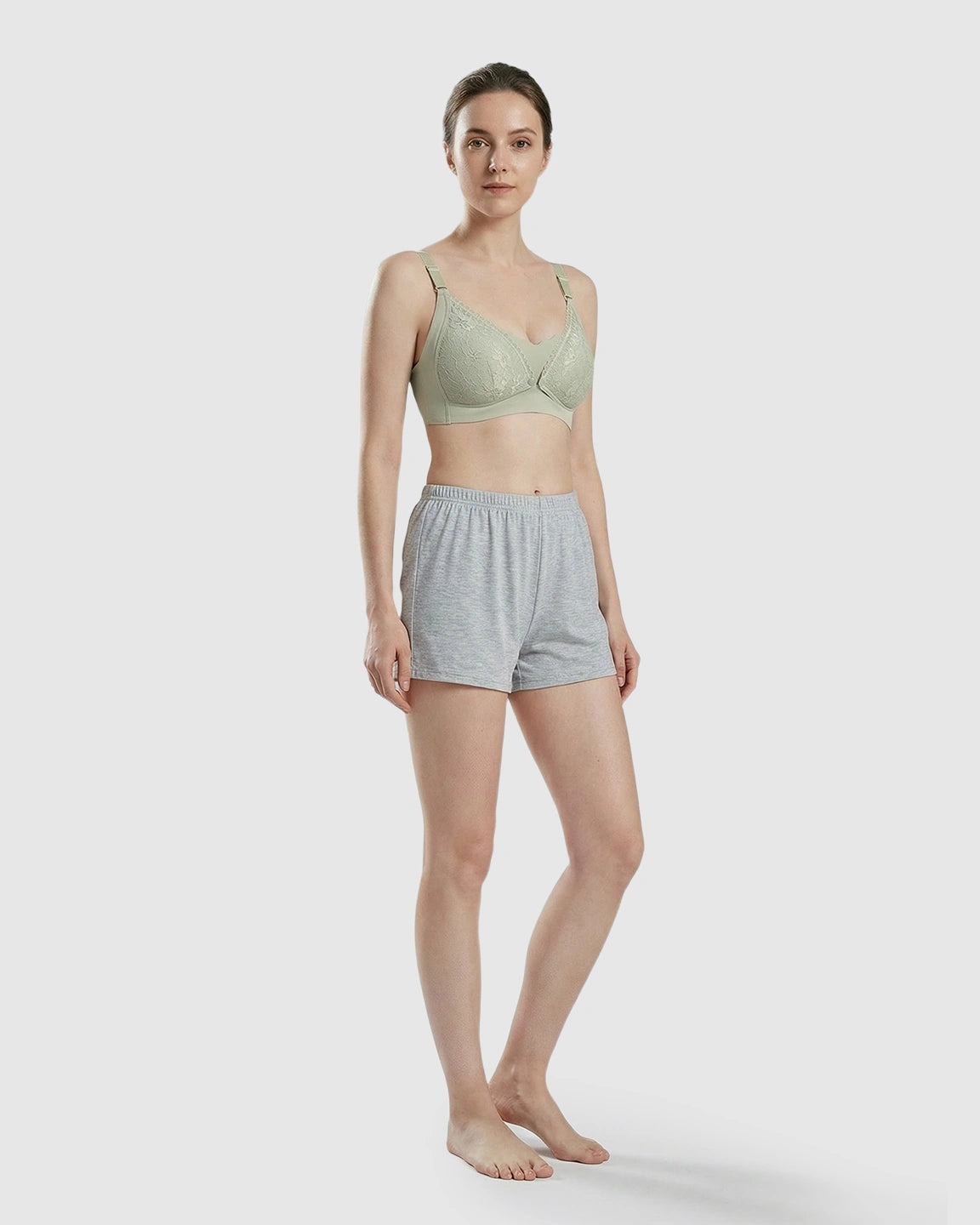 Snap Front Lace-Pattern Nursing Bra