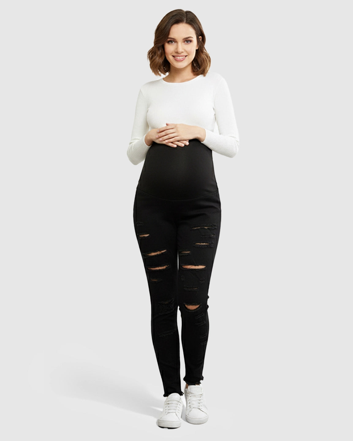 High-Waist Straight-Leg Maternity Jeans