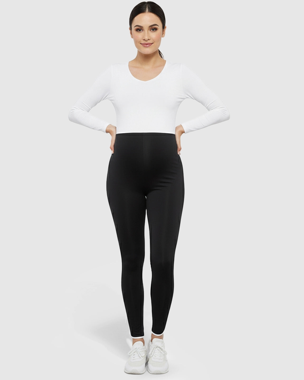 Shaping Side-Stripe Maternity Leggings
