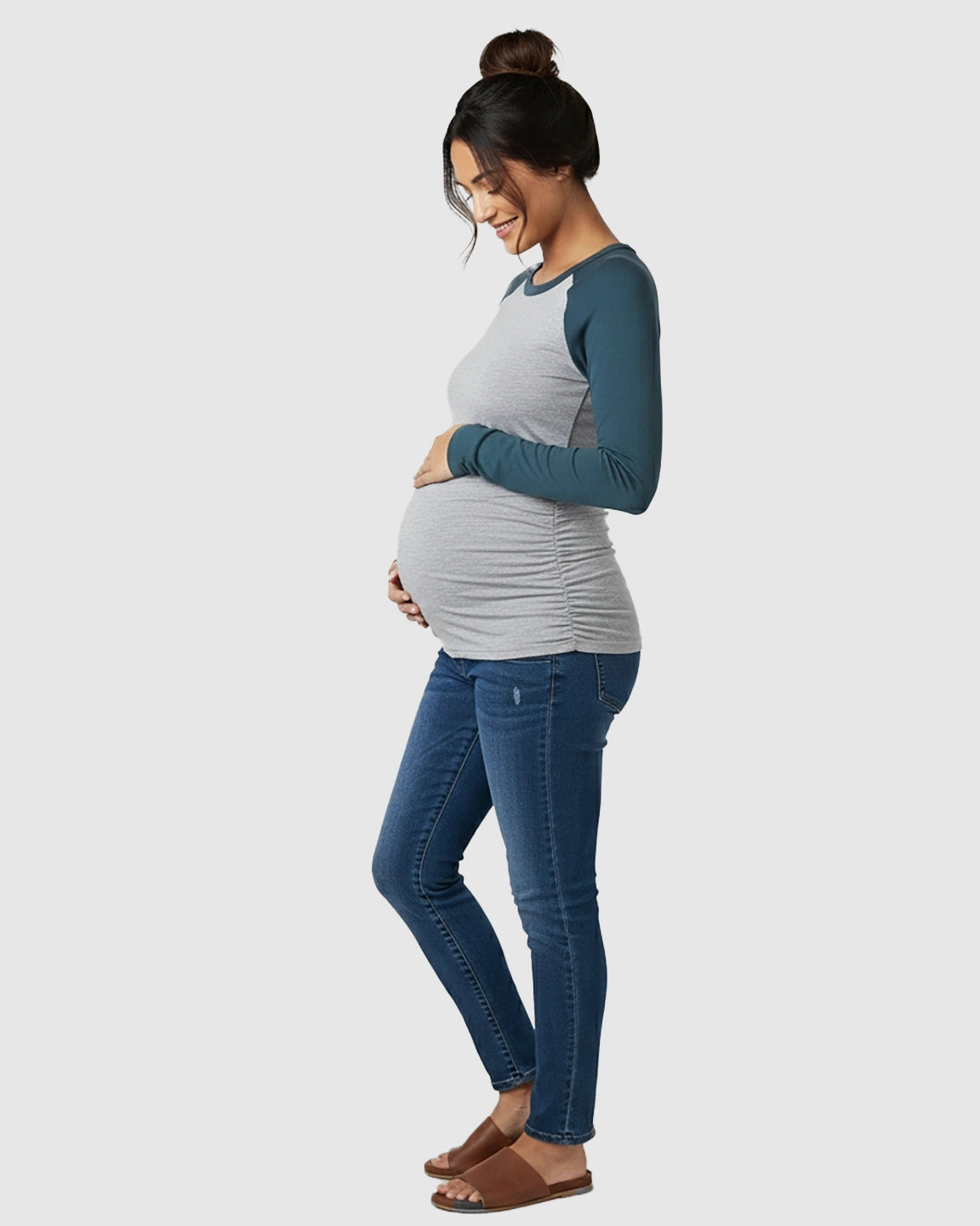 Stretch Fit Long-Sleeve Maternity Top
