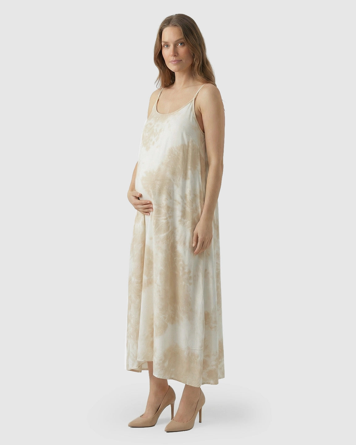 Spaghetti-Strap Relaxed Maternity Maxi Dress