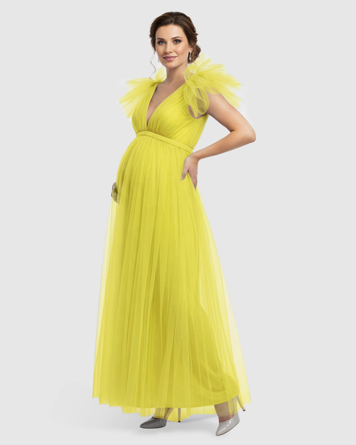 Dramatic Tulle Babydoll Maternity Photoshoot Dress