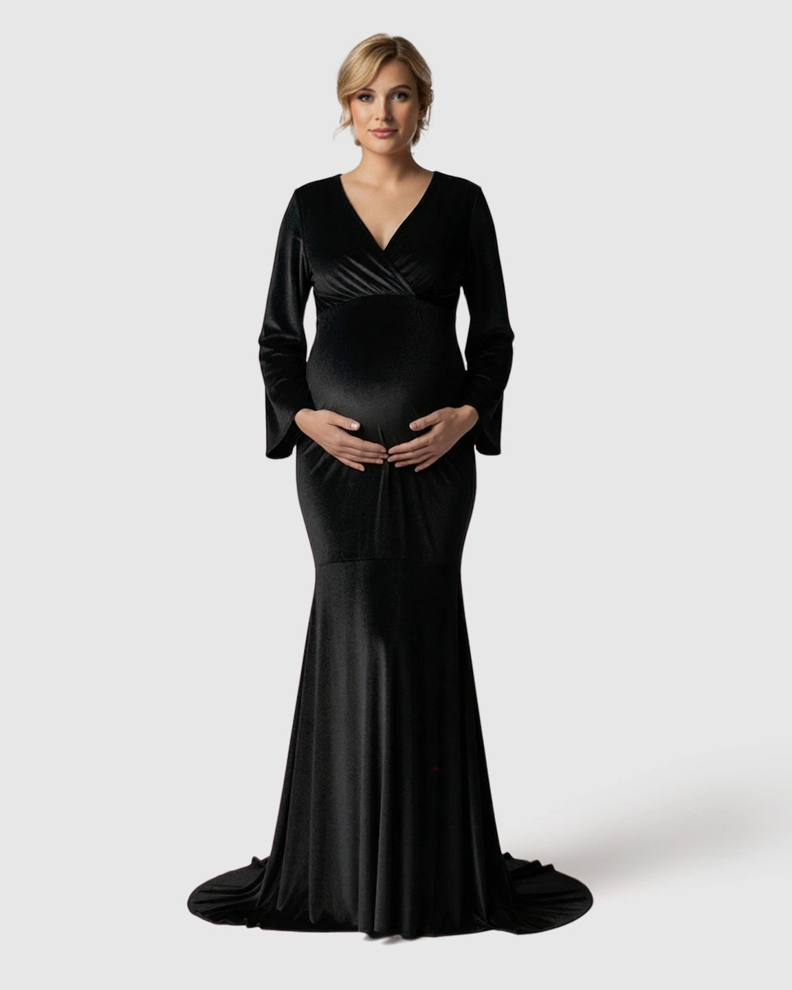 Velvet Mermaid Fit Maternity Gown