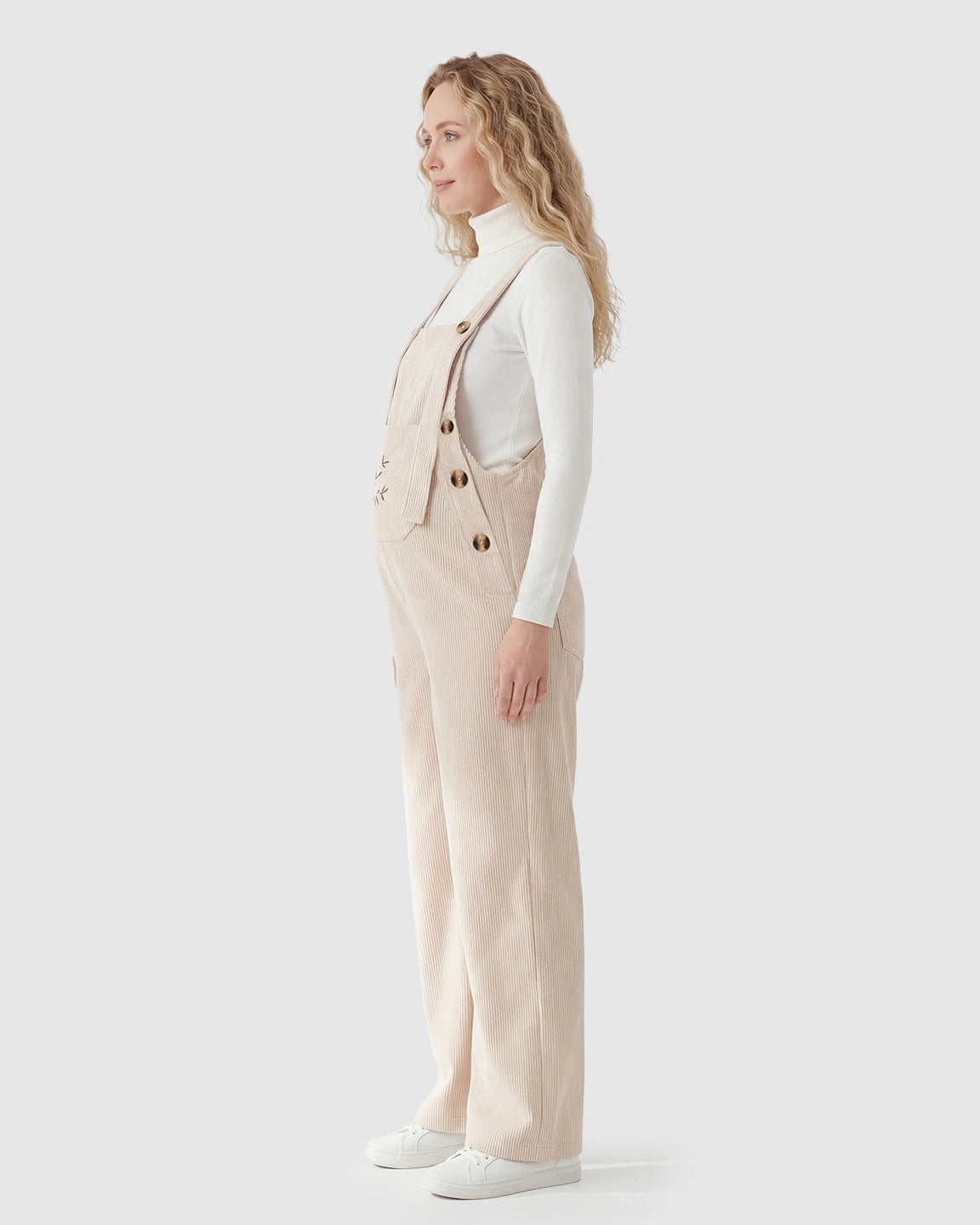 Adjustable Shoulder Straps Dungaree-Style Maternity Jumpsuit