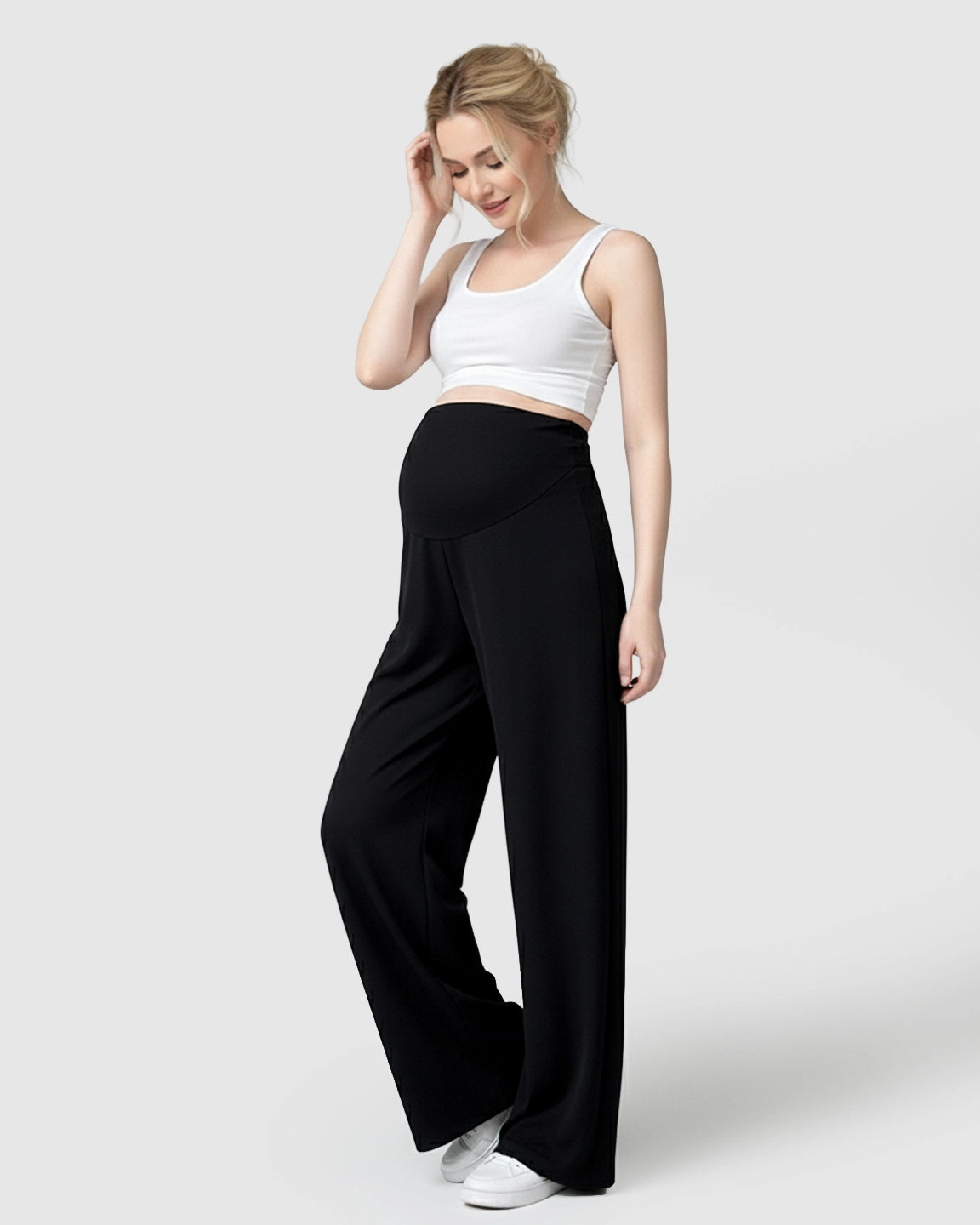 Tencel High-Waist Wide-Leg Maternity Pants