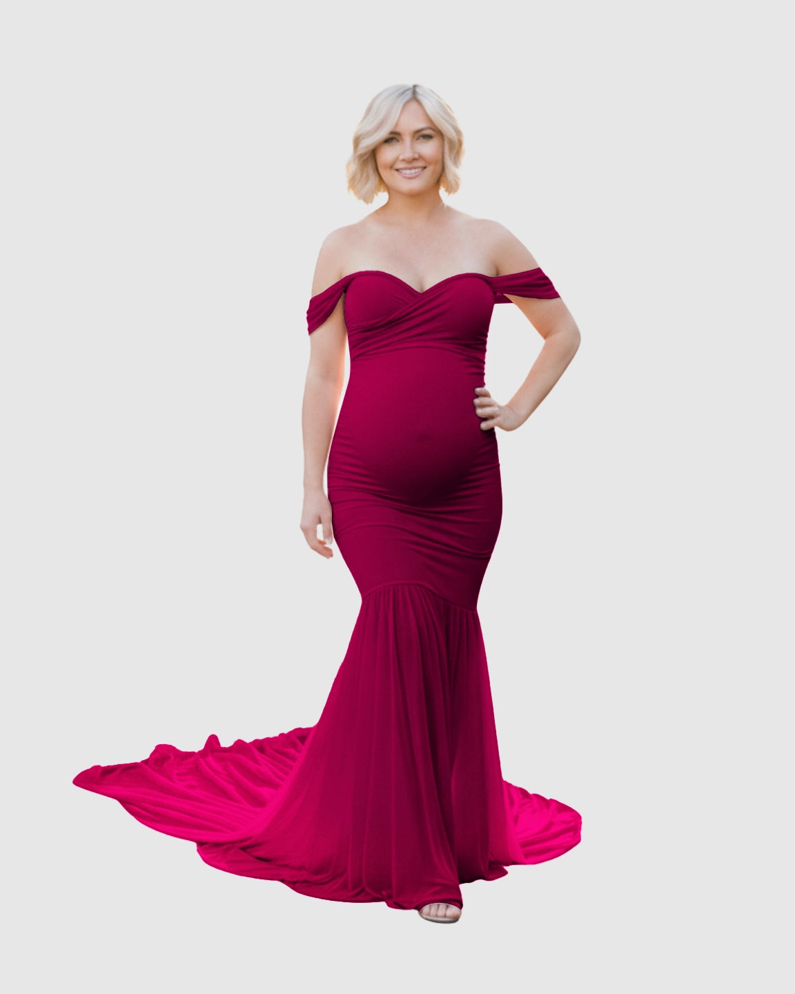 Off-Shoulder Mermaid Maternity Photoshoot Gown