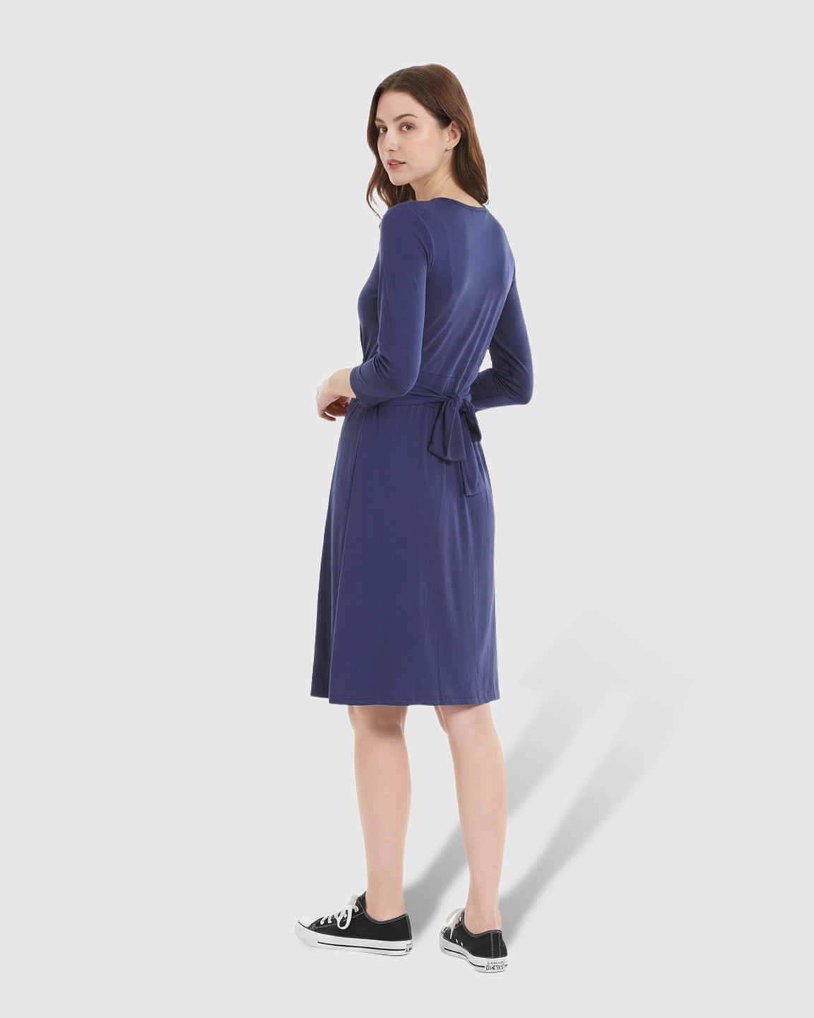 Wrap-Front Nursing Access Everyday Maternity Dress
