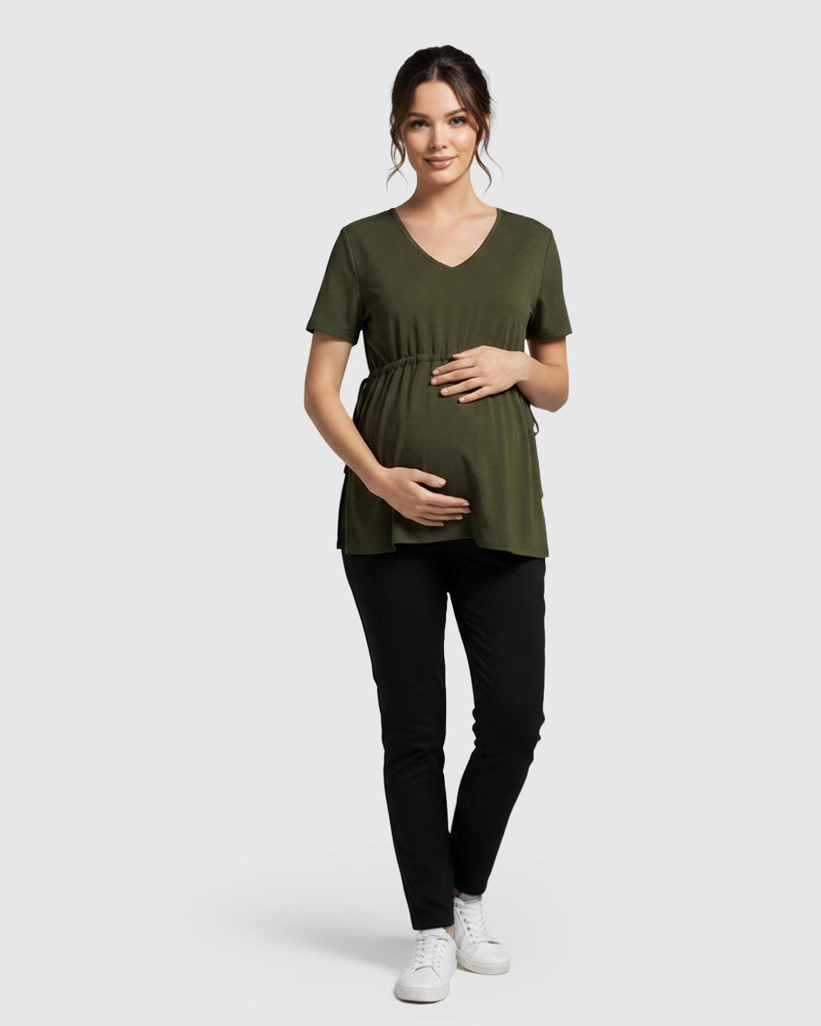 Elastic-Waist Babydoll Maternity Top