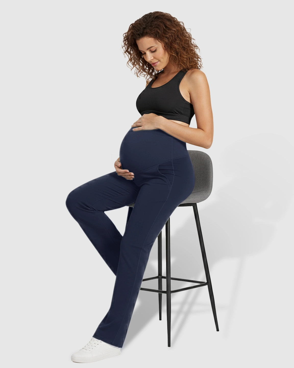 High Elastic Straight Leg Maternity Yoga Pants