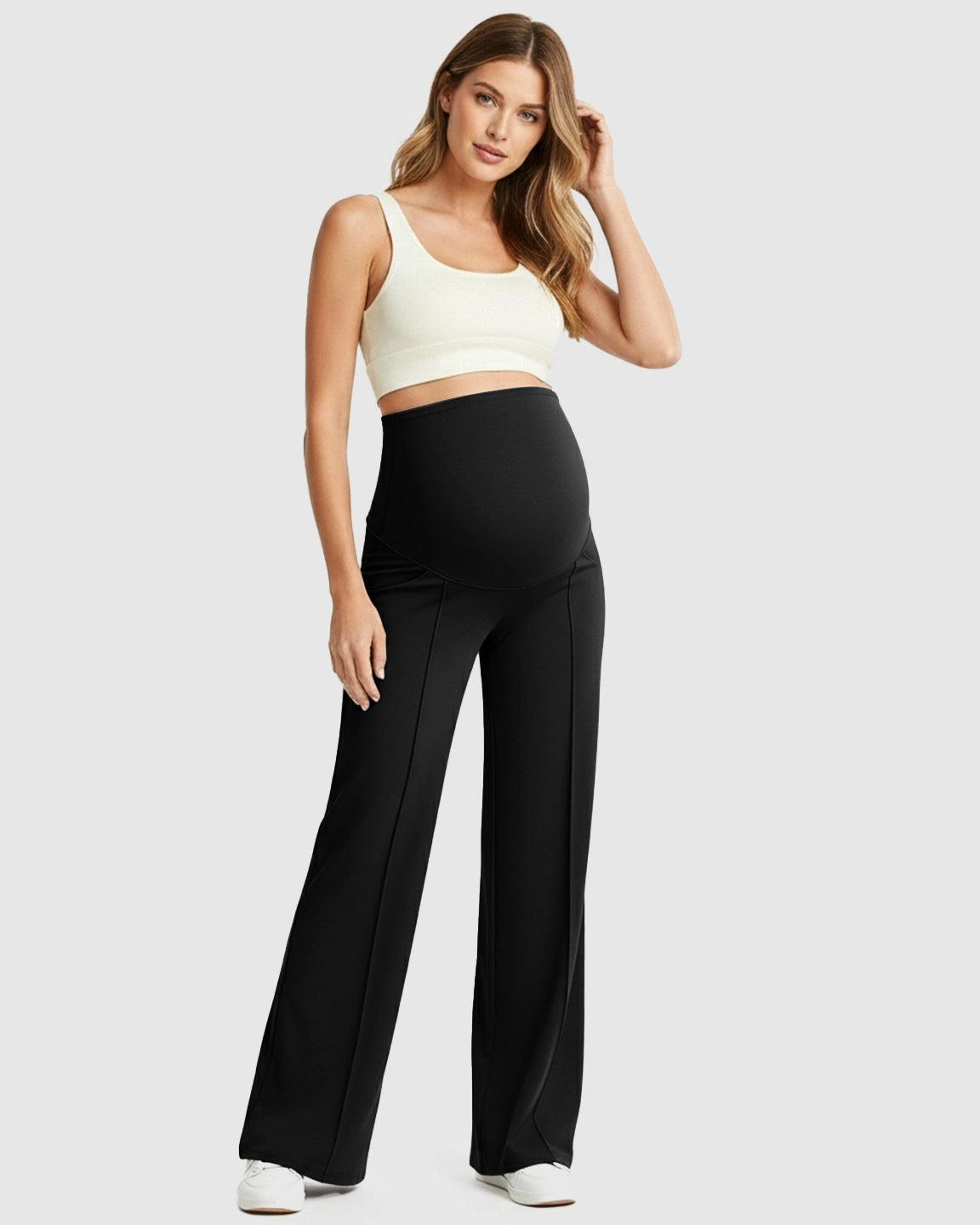 High Waist Maternity Pants With Relaxed Fit