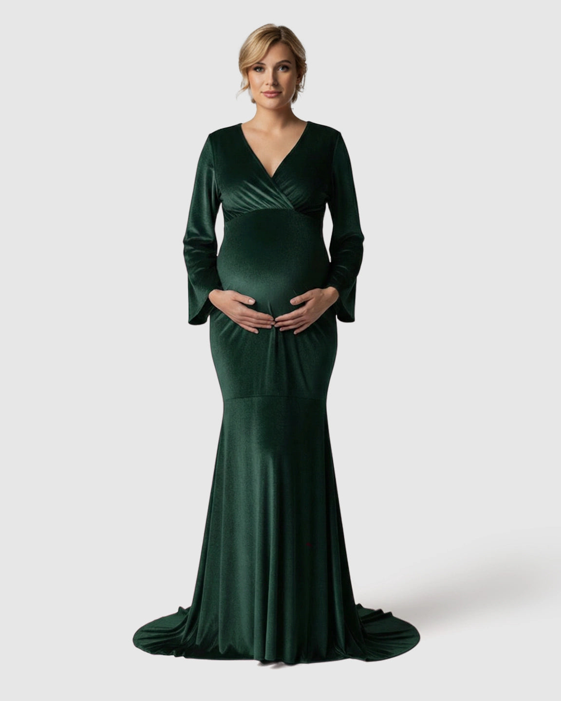 Velvet Mermaid Fit Maternity Gown