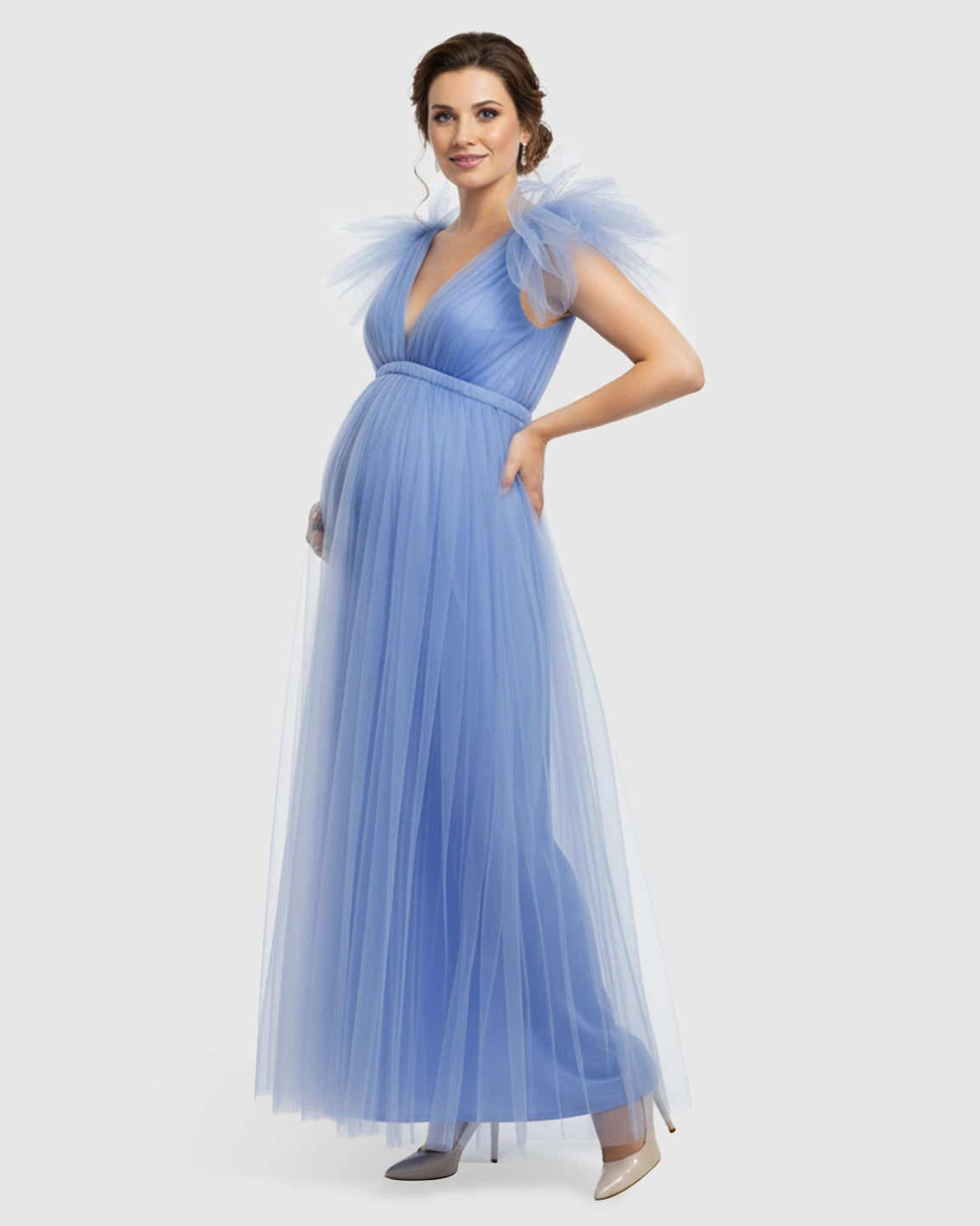 Dramatic Tulle Babydoll Maternity Photoshoot Dress