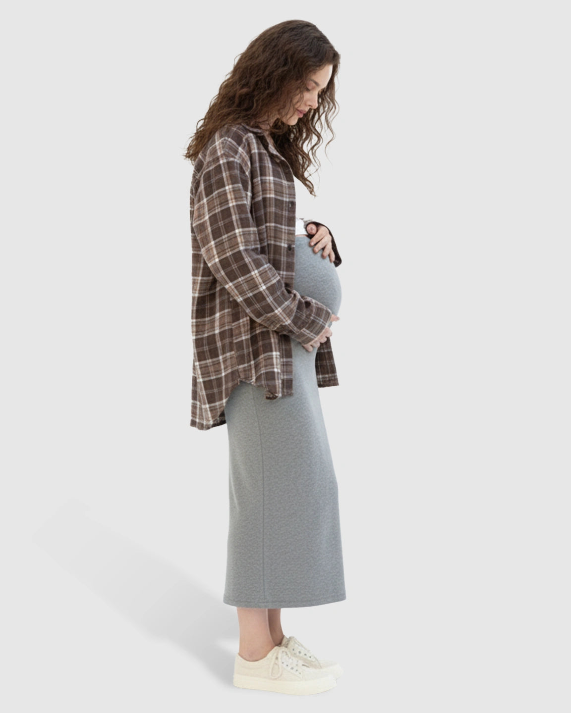 Skin-Friendly Casual Maternity Midi Skirt