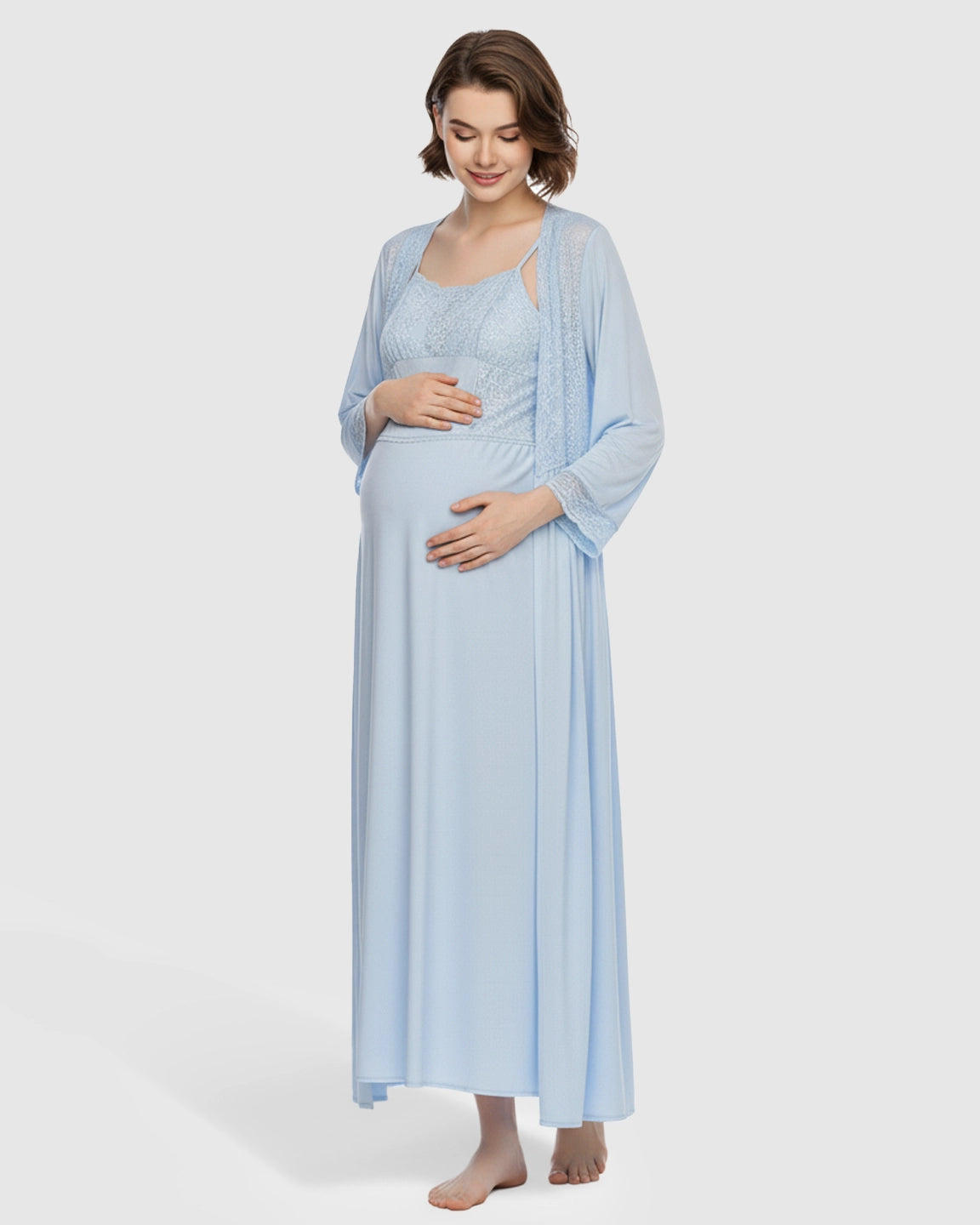 Elegant Lace Loose Fit Maternity Loungewear Set