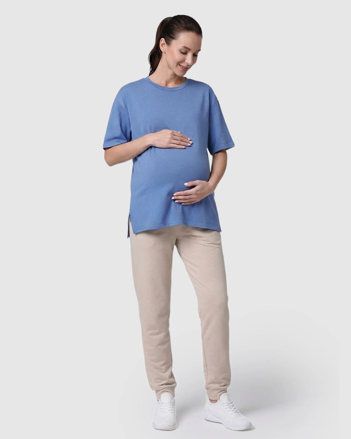 Zipper-Slits Casual Maternity Nursing T-Shirt