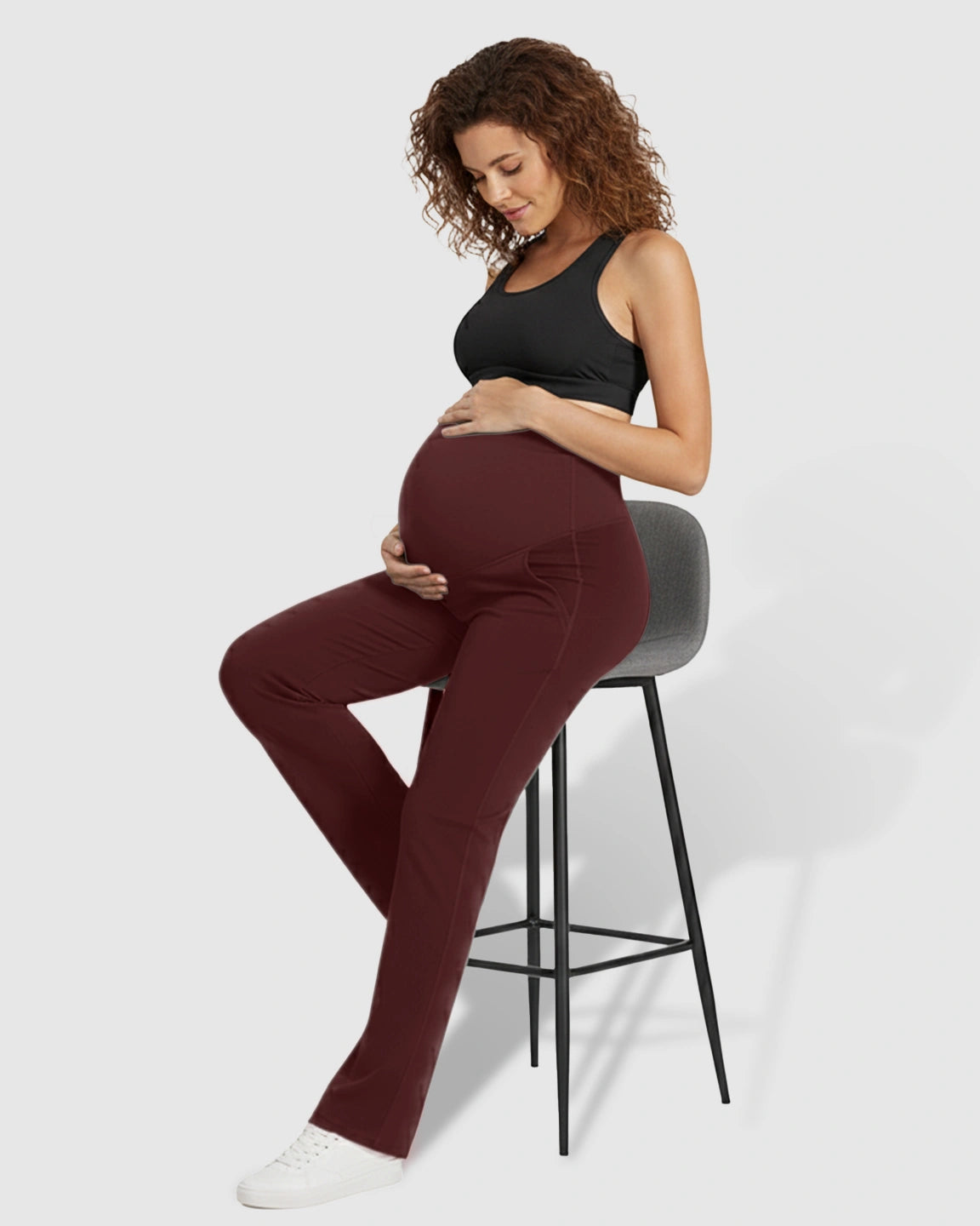 High Elastic Straight Leg Maternity Yoga Pants