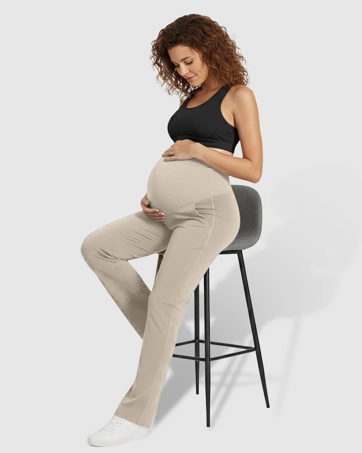 High Elastic Straight Leg Maternity Yoga Pants