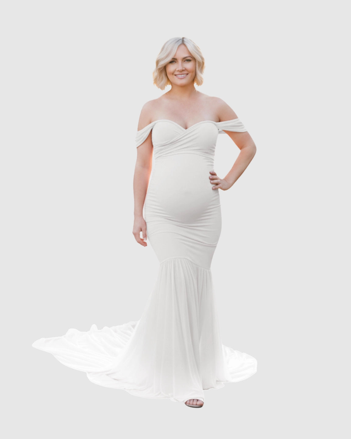 Off-Shoulder Mermaid Maternity Photoshoot Gown
