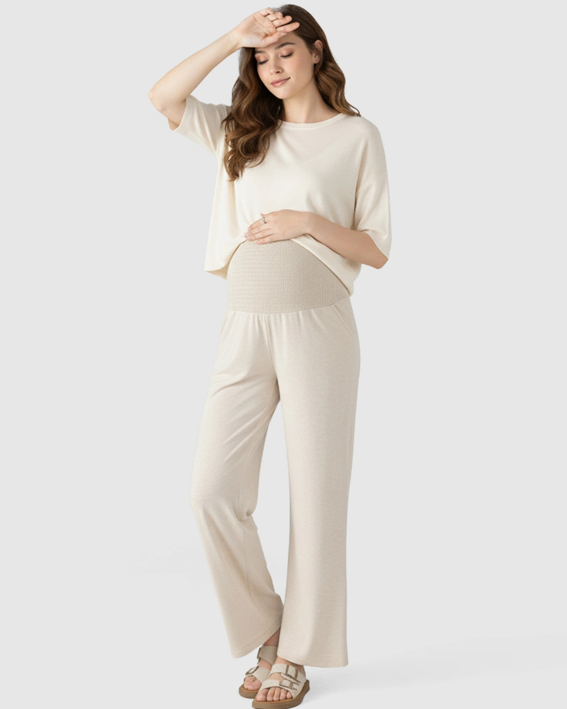 Over The Belly Wide-Leg Maternity Trouser