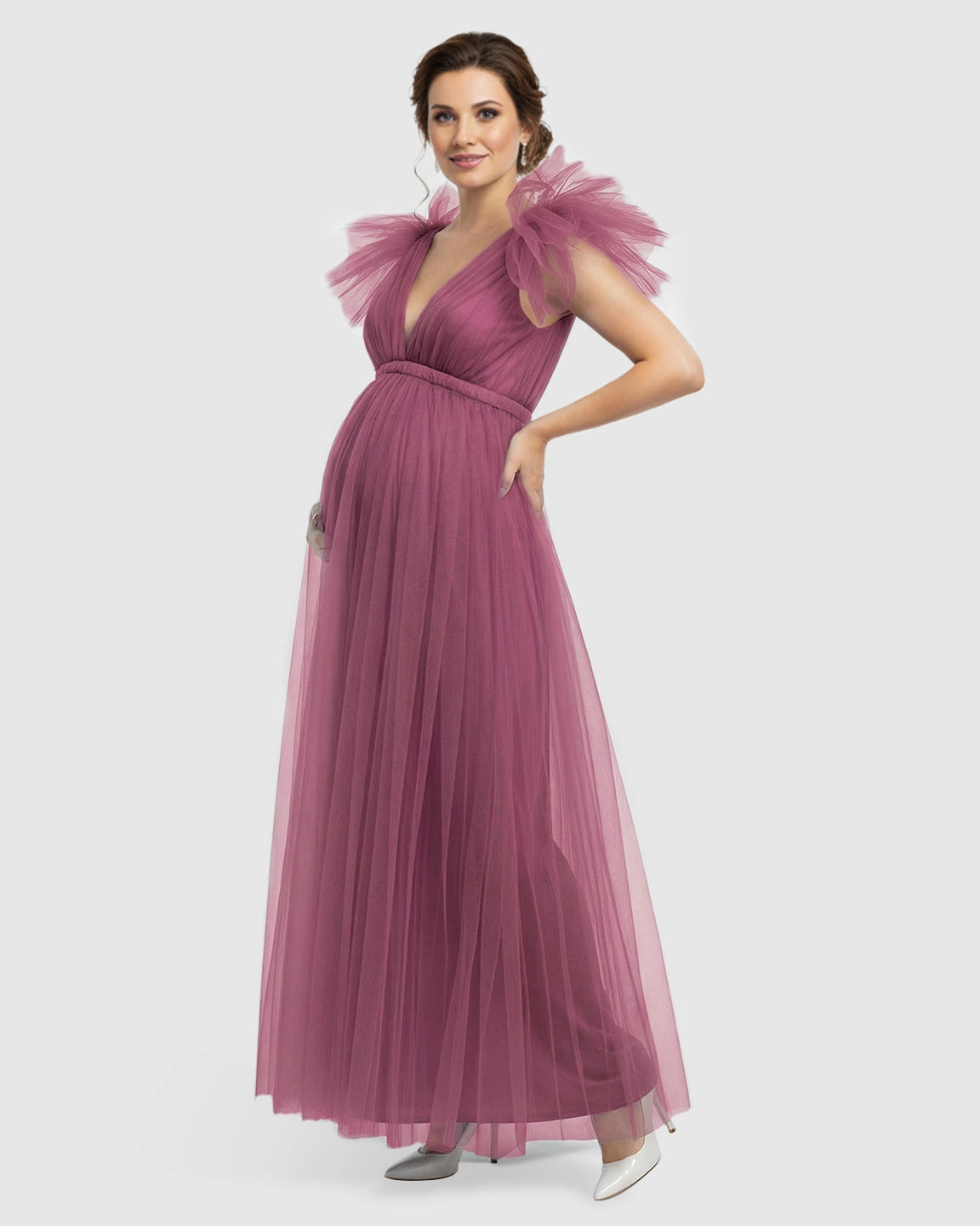 Dramatic Tulle Babydoll Maternity Photoshoot Dress