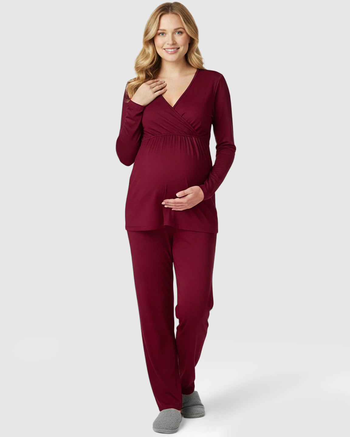 Classic V-Neck Long Sleeve Top and Trouser Lounge Set