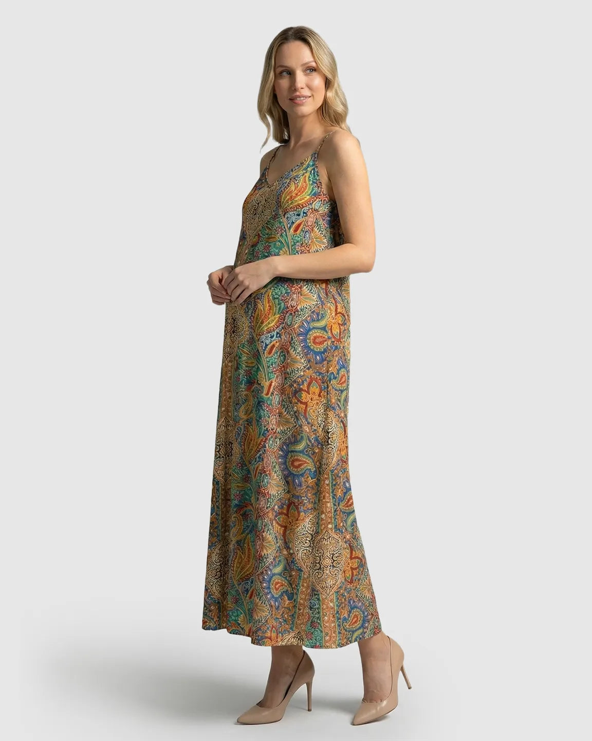 Sling Sleeveless Bohemian Flowy Maternity Maxi Dress