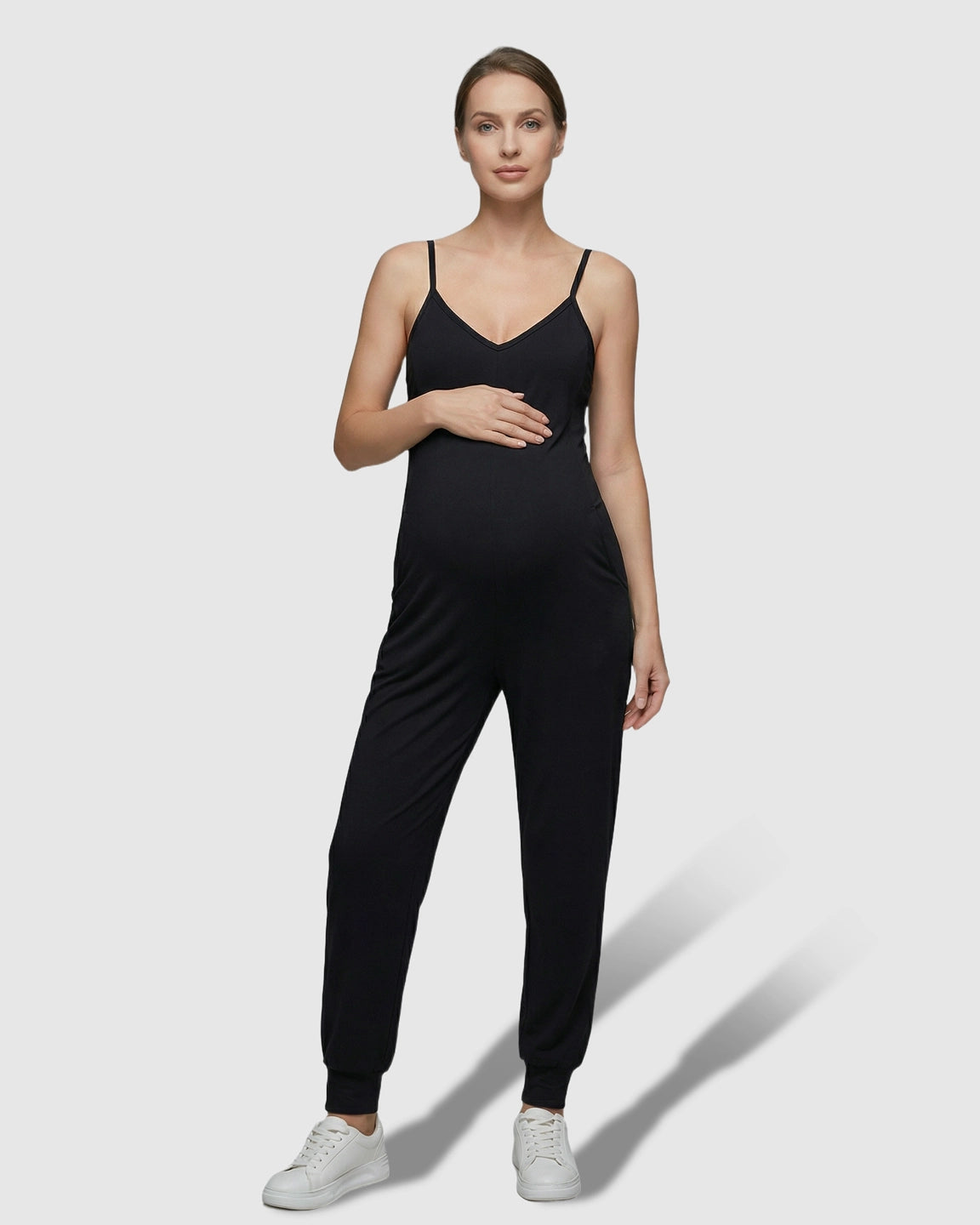 Spaghetti Straps Everyday Maternity Jumpsuit