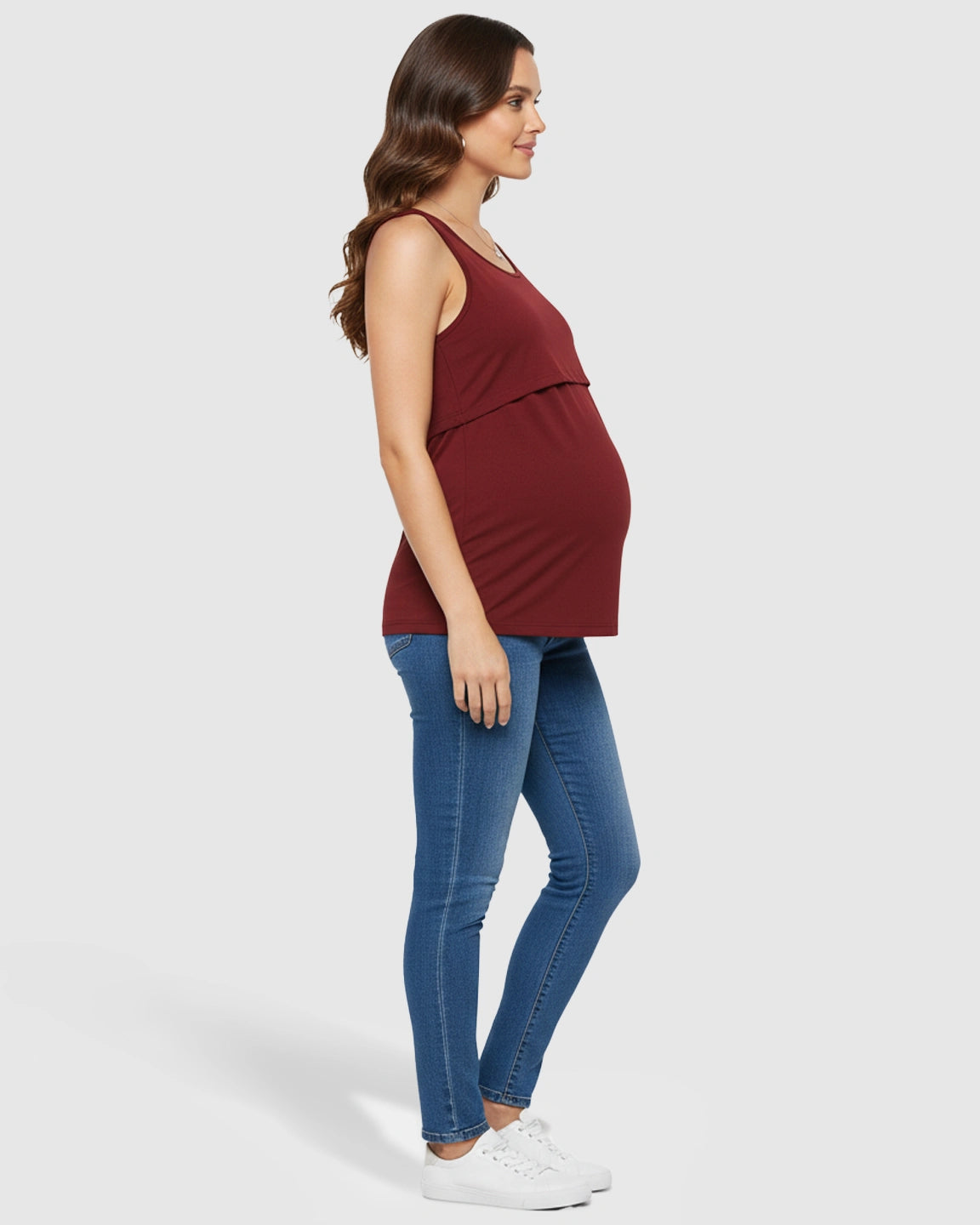 Pull-Up Nursing Access Loose Fit Tank Top