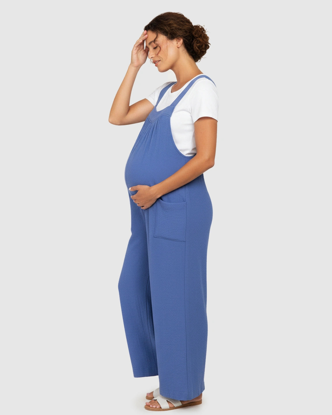 Tie-Back Wide-Leg Maternity Jumpsuit