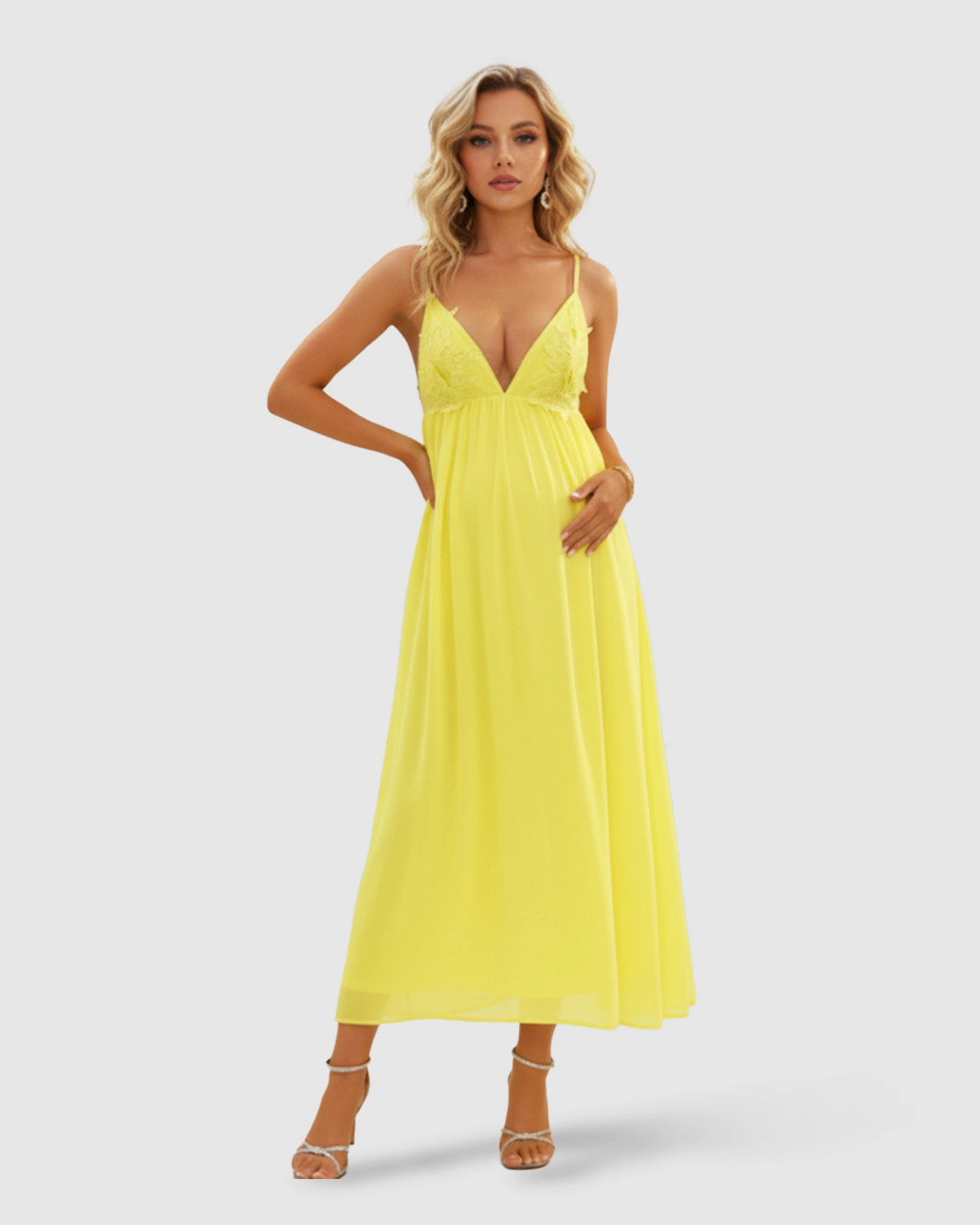 Low Open Back Flowy Maternity Dress