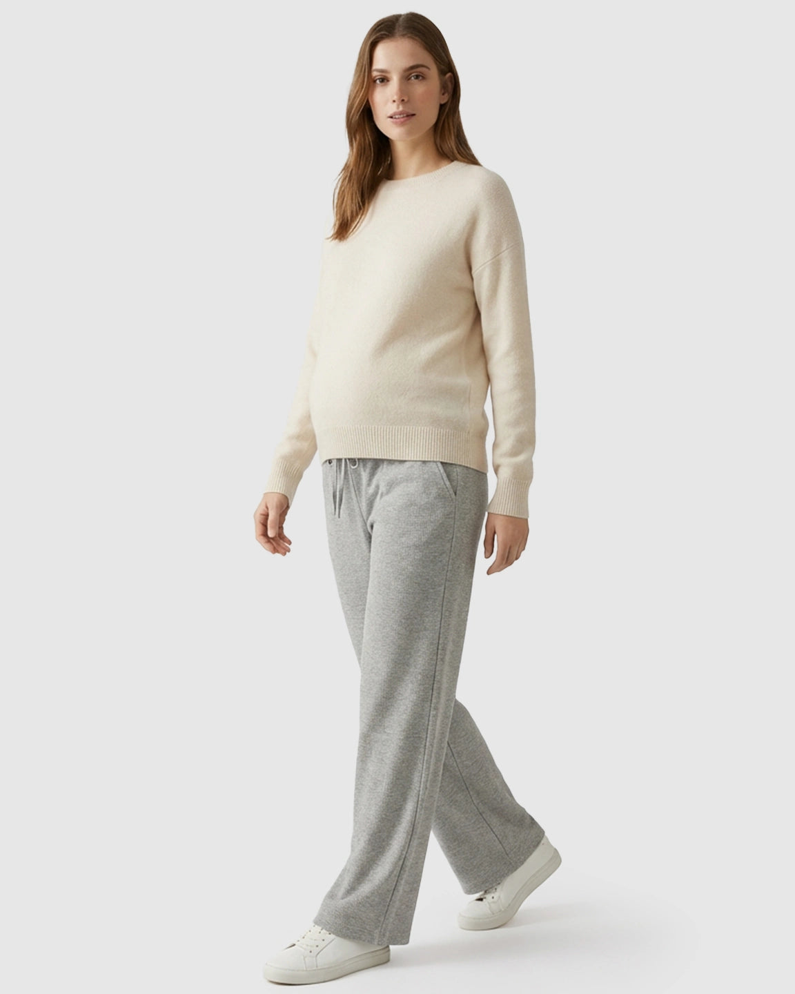 Waffle Knit Wide-Leg Maternity Pants