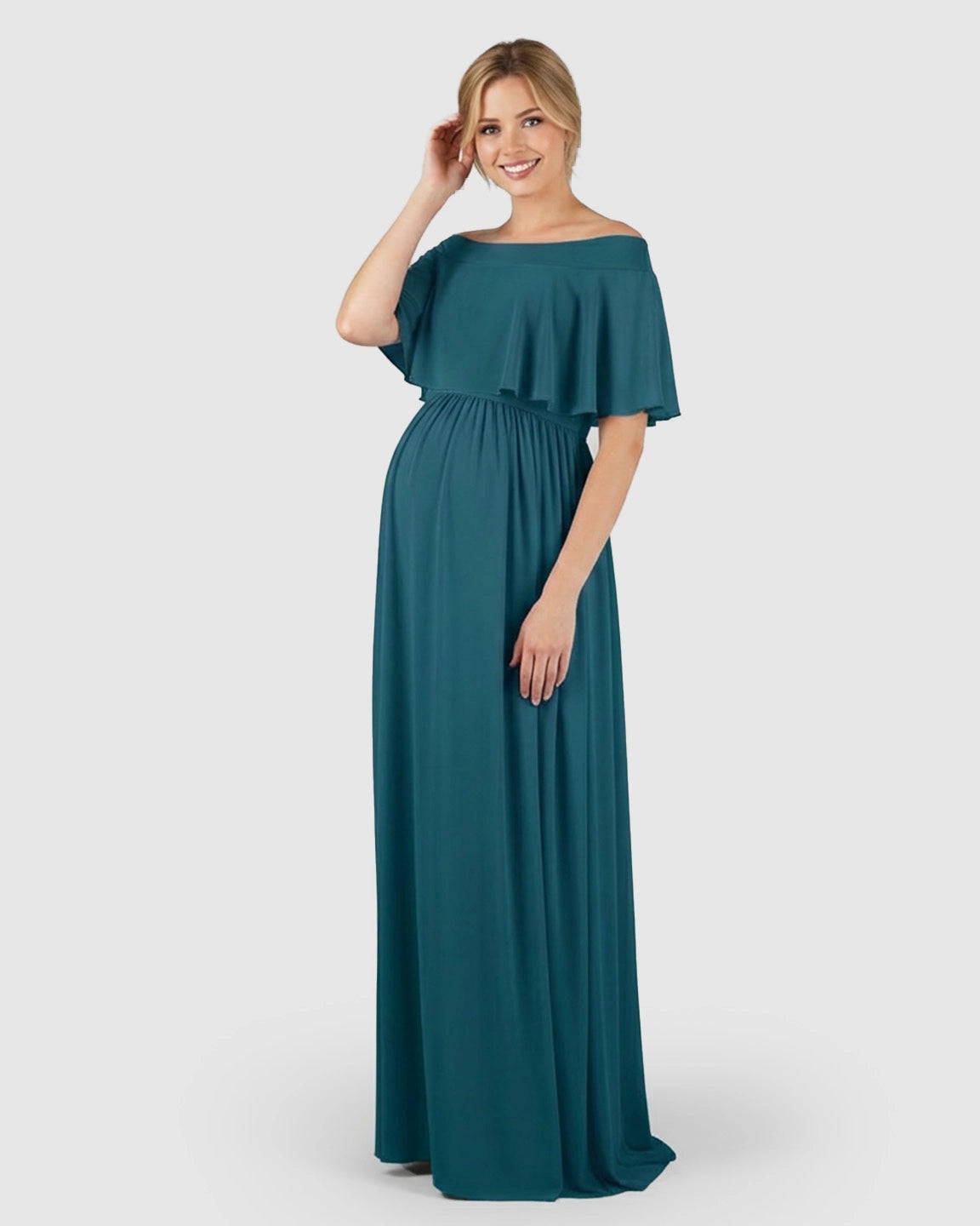 Off Shoulder Bohemian Maternity Photoshoot Dress