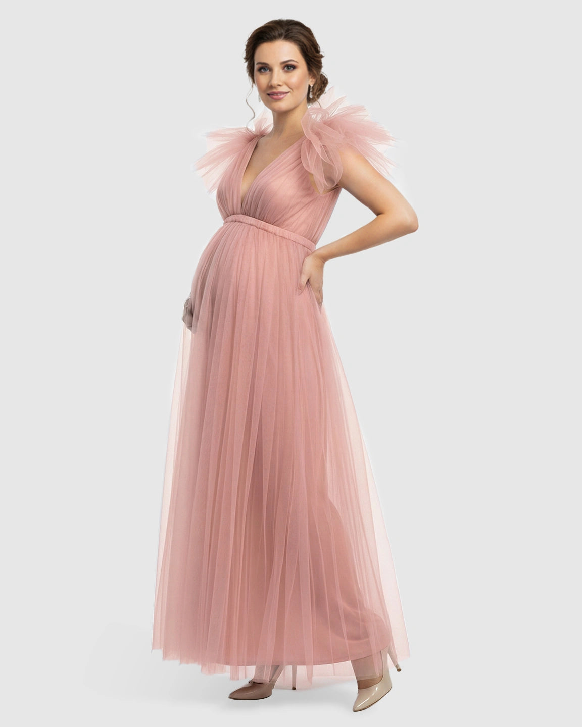 Dramatic Tulle Babydoll Maternity Photoshoot Dress